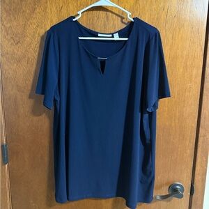 Susan Graver Midnight Blue Short Sleeve Top